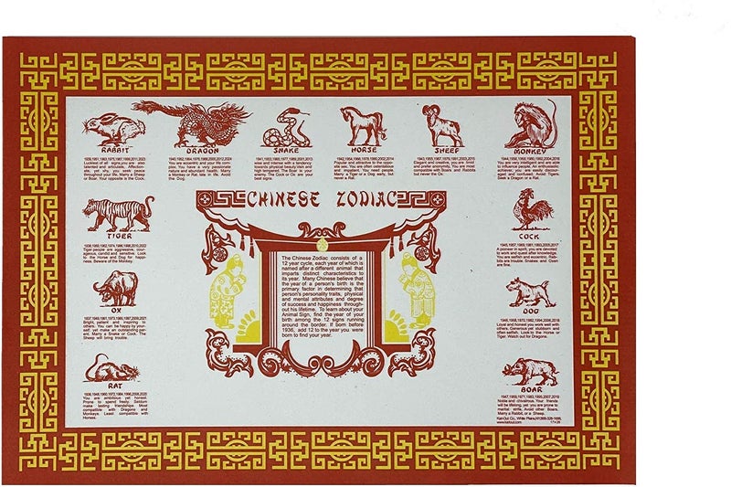 Homerite Chinese Zodiac Paper Placemats (100) - Image 1
